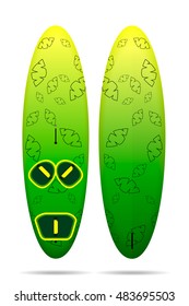 Windsurfing board green color.