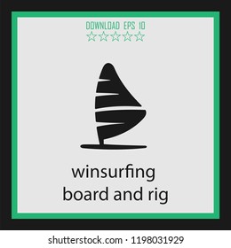 windsurfing board and rig  vector icon