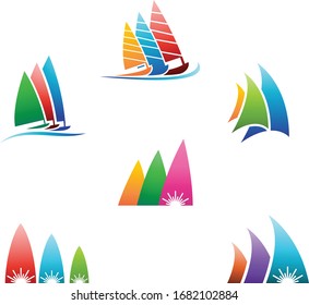 Windsurfing Branding Identity Corporate vector logo 