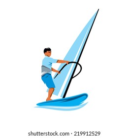 Windsurfing Branding Identity Corporate vector logo design template Isolated on a white background