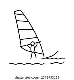 windsurfing extreme sport line icon vector. windsurfing extreme sport sign. isolated contour symbol black illustration