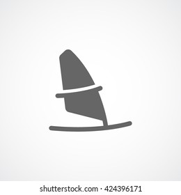 Windsurfing Flat Icon On White Background