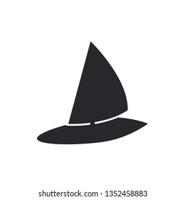 windsurfing flat vector icon