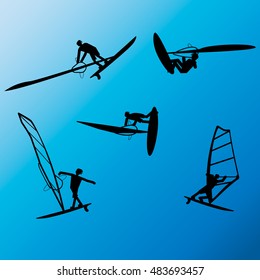 Windsurfing freestyle tricks.
