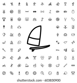 Windsurfing icon illustration isolated vector sign symbol. sports icons vector set.