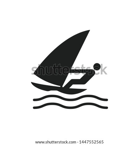 Windsurfing Icon Isolated On White Background. Water Craft Symbol Modern Simple Vector Icon For Website Or Mobile App