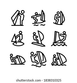 windsurfing icon or logo isolated sign symbol vector illustration - Collection of high quality black style vector icons
