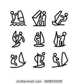 windsurfing icon or logo isolated sign symbol vector illustration - Collection of high quality black style vector icons
