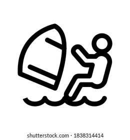 windsurfing icon or logo isolated sign symbol vector illustration - high quality black style vector icons
