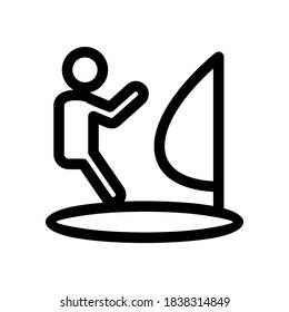 windsurfing icon or logo isolated sign symbol vector illustration - high quality black style vector icons

