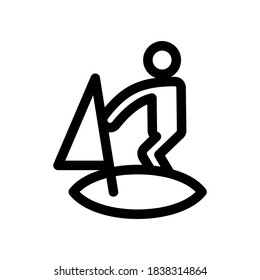 windsurfing icon or logo isolated sign symbol vector illustration - high quality black style vector icons
