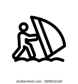 windsurfing icon or logo isolated sign symbol vector illustration - high quality black style vector icons
