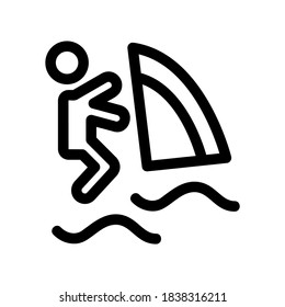 windsurfing icon or logo isolated sign symbol vector illustration - high quality black style vector icons
