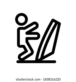 windsurfing icon or logo isolated sign symbol vector illustration - high quality black style vector icons
