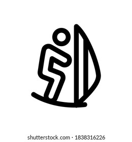 windsurfing icon or logo isolated sign symbol vector illustration - high quality black style vector icons
