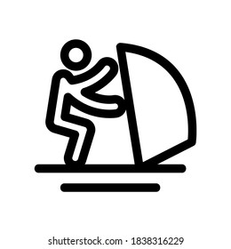 windsurfing icon or logo isolated sign symbol vector illustration - high quality black style vector icons
