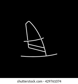 Windsurfing Icon On Black Background