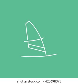 Windsurfing Icon On Green Background