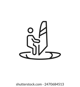 Windsurfing icon. Simple windsurfing icon for social media, app, and web design. Vector illustration.