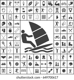 Windsurfing icon. Sport set of icons