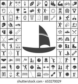 Windsurfing icon. Sport set of icons