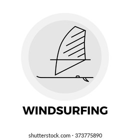 Windsurfing icon vector. Flat icon isolated on the white background. Vector illustration.