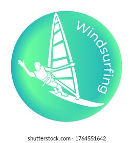 The Windsurfing icon in vector Vector illustration