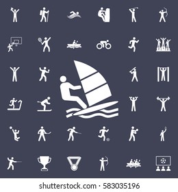 Windsurfing Icon Vector Illustration. Sport icons universal set for web and mobile
