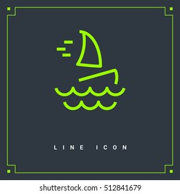 Windsurfing isolated minimal single flat icon. Beach vector icon for websites and mobile minimalistic flat design.