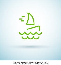 Windsurfing isolated minimal single flat icon. Beach vector icon for websites and mobile minimalistic flat design.
