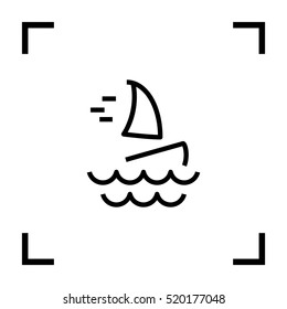 Windsurfing isolated minimal single flat icon. Beach vector icon for websites and mobile minimalistic flat design.