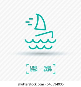 Windsurfing isolated minimal single flat icon. Beach vector icon for websites and mobile minimalistic flat design.