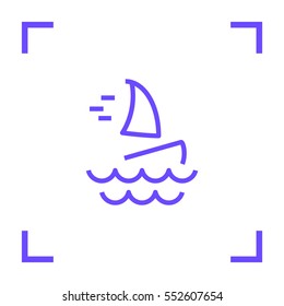 Windsurfing isolated minimal single flat icon. Beach icon for websites and mobile minimalistic design.