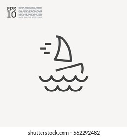 Windsurfing isolated minimal single flat icon. Beach vector icon for websites and mobile minimalistic flat design.