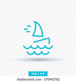 Windsurfing isolated minimal single flat icon. Beach vector icon for websites and mobile minimalistic flat design.