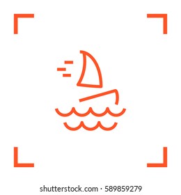 Windsurfing isolated minimal single flat icon. Beach vector icon for websites and mobile minimalistic flat design.