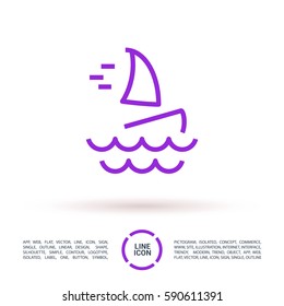 Windsurfing isolated minimal single flat icon. Beach vector icon for websites and mobile minimalistic flat design.