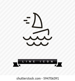 Windsurfing isolated minimal single flat icon. Beach vector icon for websites and mobile minimalistic flat design.