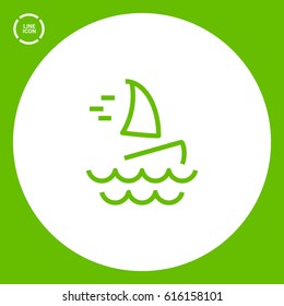 Windsurfing isolated minimal single flat icon. Beach vector icon for websites and mobile minimalistic flat design.