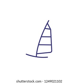 Windsurfing line icon. Windsurfing plank on white background. Sport concept. Vector illustration can be used for topics like sport, activity, windsurfing