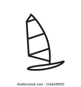 windsurfing line icon. sailing, sea sport and ocean vacation symbol. isolated vector image for tourism design