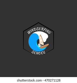 windsurfing logo vector illustration
