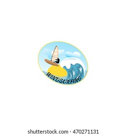 windsurfing logo vector illustration