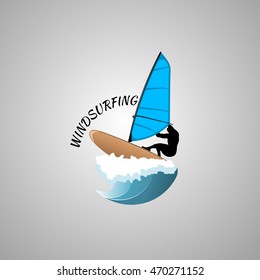 windsurfing logo vector illustration