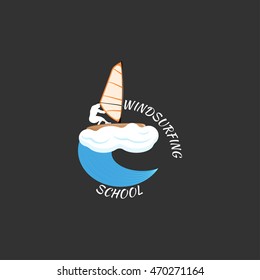 windsurfing logo vector illustration