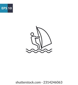 Windsurfing outline icon Vector illustration