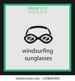 windsurfing sunglasses  vector icon
