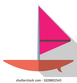 windsurfende Vektorgrafik auf weißem Hintergrund