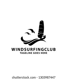 Windsurfing vector logo design