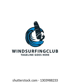 Windsurfing vector logo design